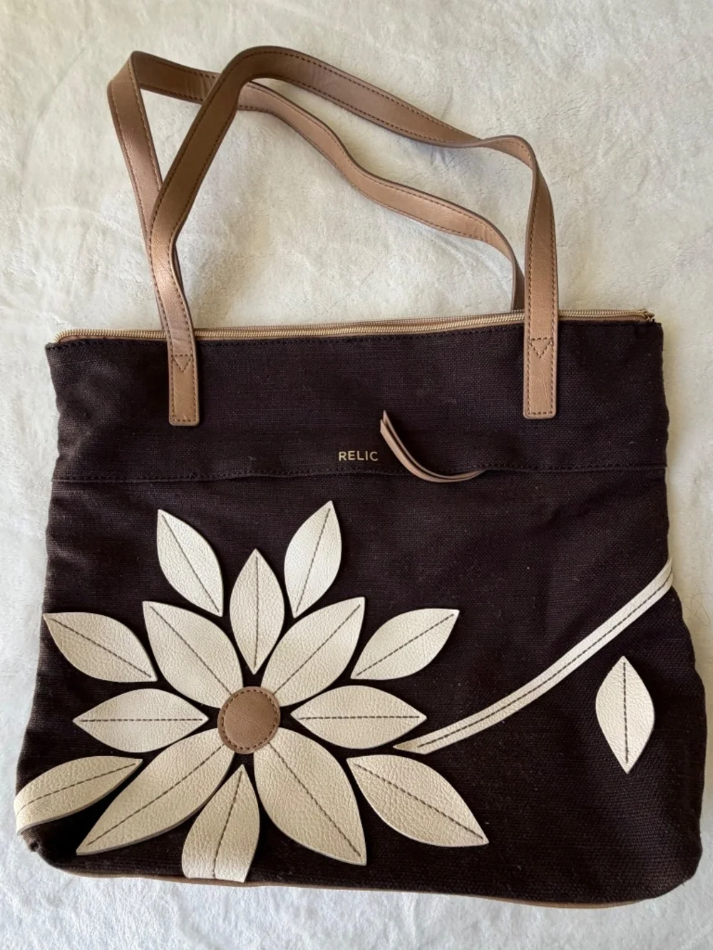 Relic Brown Floral Tote Bag | Vintage Inspired | Large Shoulder Bag